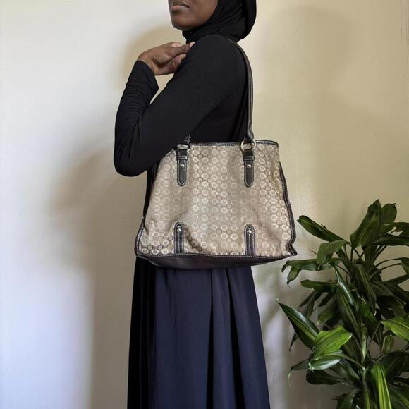 Handbags - Vintage Merona Y2K canvas coquette tote shoulder‎ bag